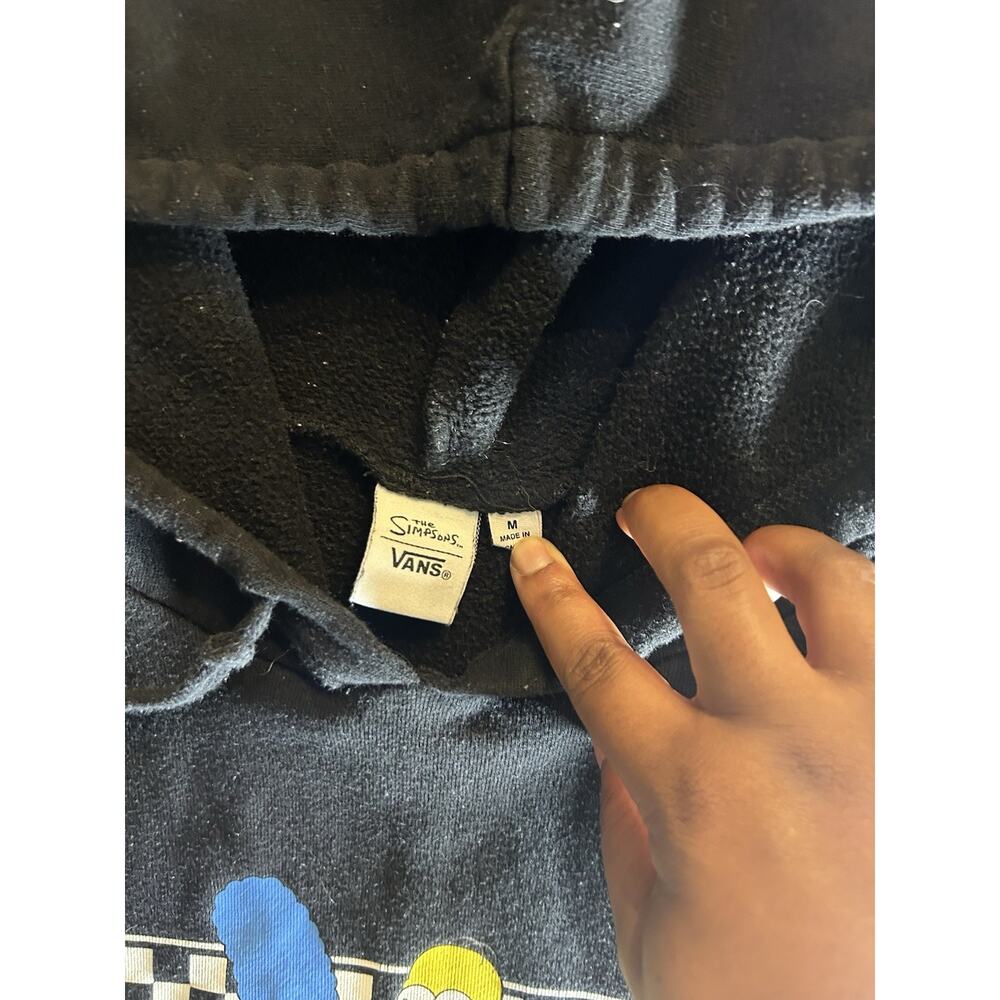Vans x The Simpsons Hoodie Sweatshirt Size M Black Limited Edition Y2K - Picture 3 of 6